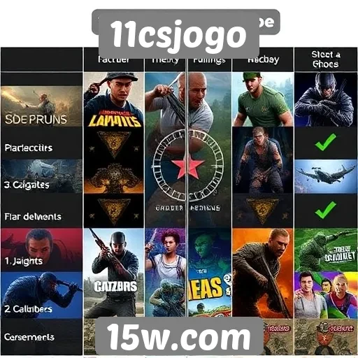 Comparativo entre jogos populares no 11csjogo